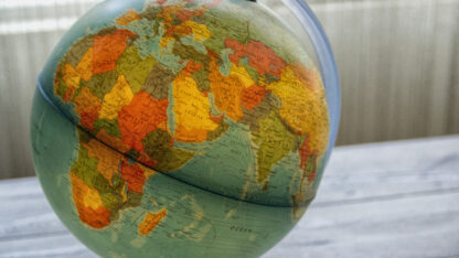 earth globe on a table