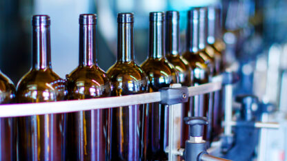 Equipment for wine bottle production at winery or vineyard