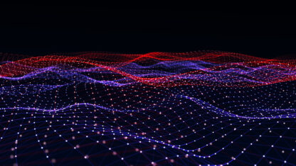 Abstract digital background with cybernetic particles. Plexus geometric effect Big data with compounds