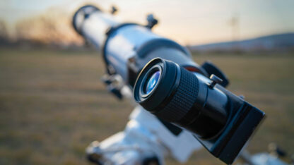 telescope observation of the sky and space bodies. astronomy training